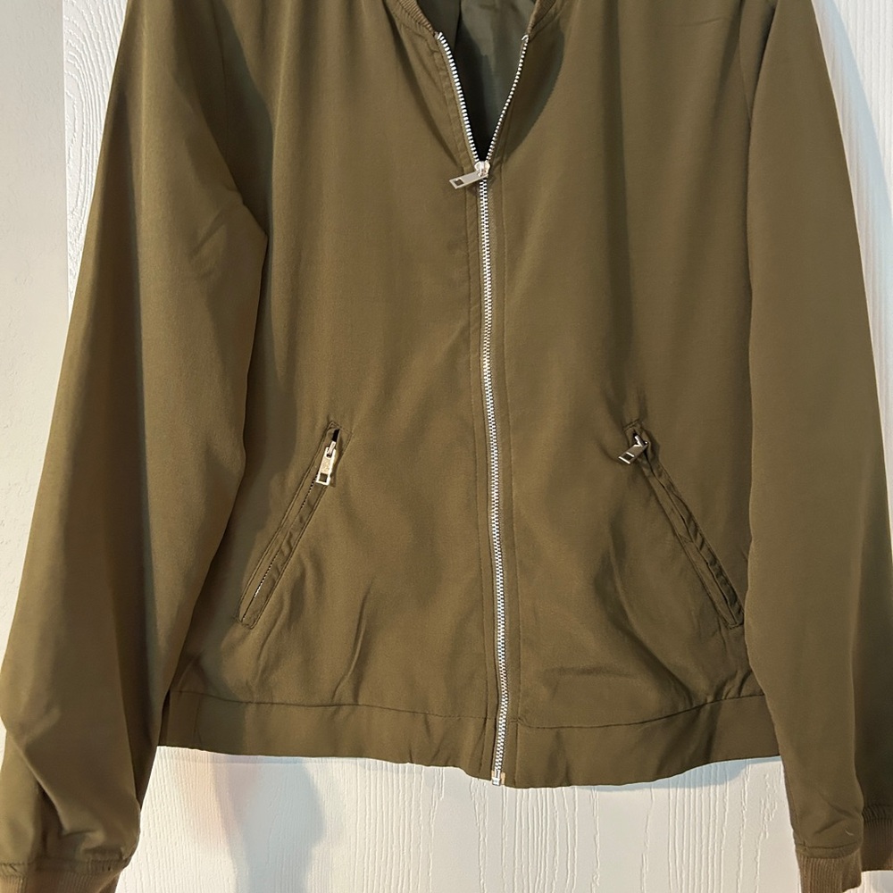 Reserved Khaki Zip-Up Jacket